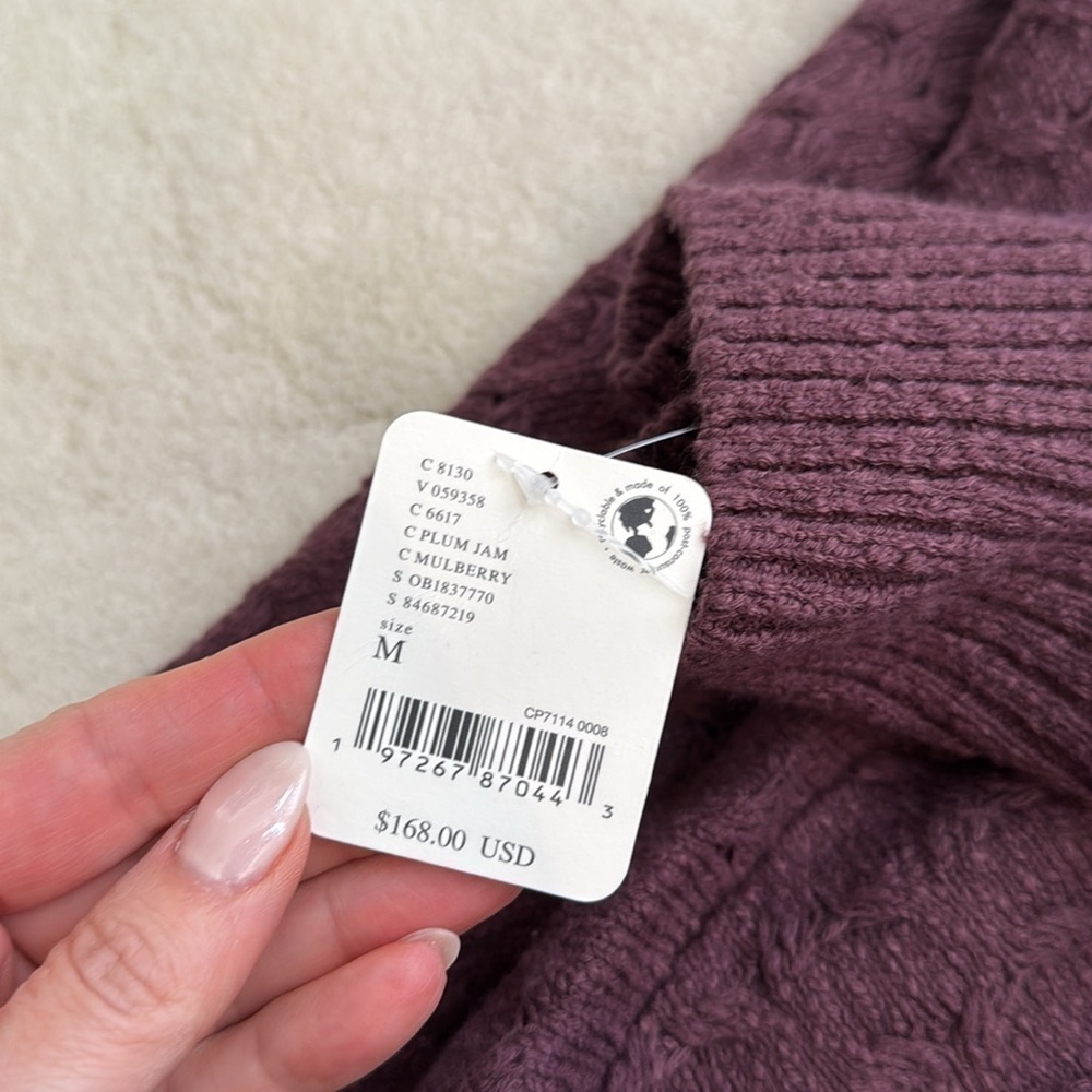 Free People Rosemary Cotton Blend Sweater Miniskirt Set in Plum Jam Size Medium - Picture 10 of 15